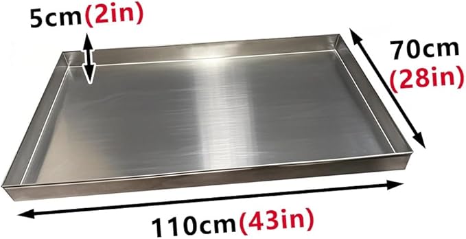 304 Stainless Steel Drip Pan - Portable Condensate Water Catcher for Window Air Conditioners &amp Mini Fridges - HVAC Drain Tray for Home &amp Workshop (110x70cm/43x28in)