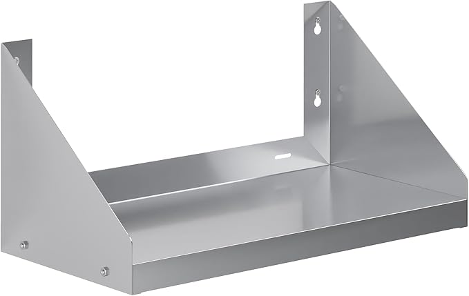 AmGood Stainless Steel Wall Shelf with Side Guards (24 Long x 12 Deep)