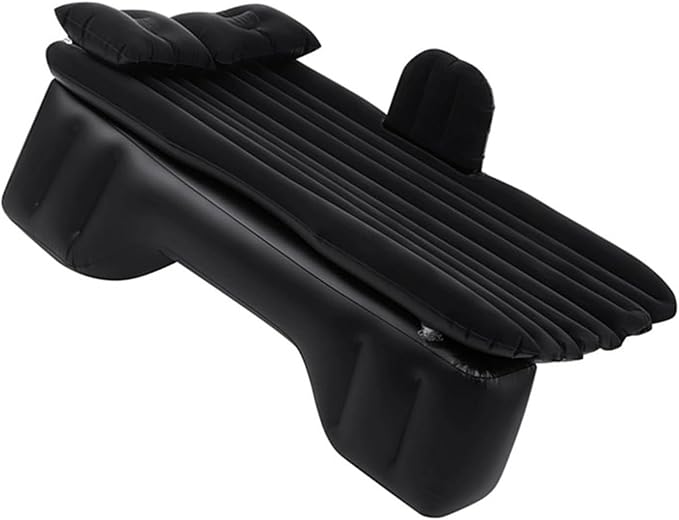 SUV Inflatable Mattress Car Electric Inflatable Bed Camping Car Inflatable Mattress PVC Flocking Car Mattress Cigarette Lighter Fast Inflatable Bed (Black)
