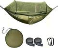 Camping Hammock with Mosquito Net Lightweight Portable Double &amp Single Hammock Tent with 2 Tree Straps Parachute Nylon Hammock for Outdoor Backpacking Beach Backyard Patio Hiking Arm Green