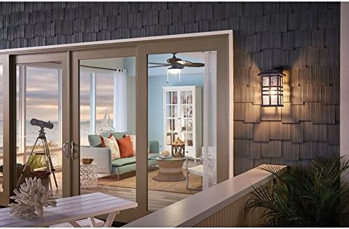 Kichler Beacon Square 14.25 Outdoor Wall Light in Olde Bronze® 1-Light Exterior Wall Sconce with with Clear Hammered Glass (14.25 H x 8 W) 49830OZ
