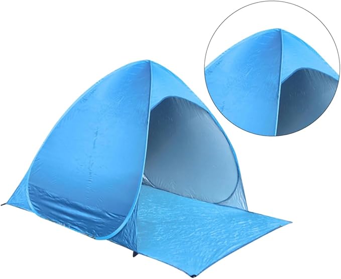 Yardwe 1Pc Automatic Pop Up Beach Tent Lightweight Sunshade for Outdoor Activities Easy Second Setup Portable Camping Tent for Beach Parties UV Protection Blue