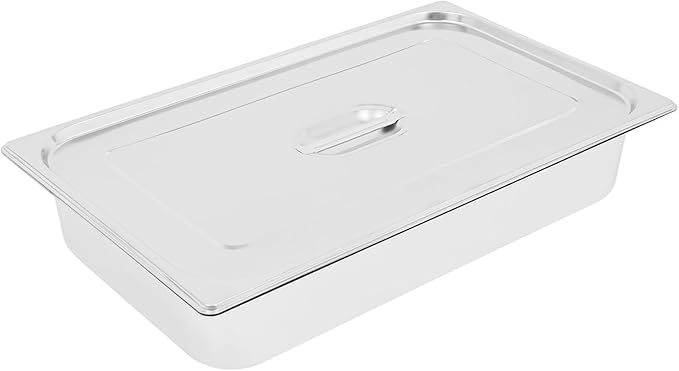 Food Pan with Lid 4-Pack Stainless Steel Steam Table Pans 4 Inch Deep 0.8mm Thick Anti-Jam Commercial Food Pan with Lids for Buffet Catering Restaurant Hotel Party &amp Home Kitchen Storage
