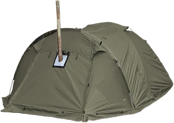 2-Person 4-Season Fireproof Hot Tent – Waterproof Tunnel Dome Tent with Stove Jack &amp Snow Skirt for Camping Hiking