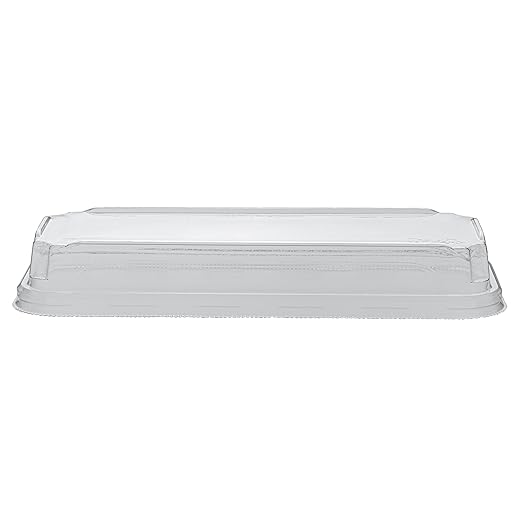 Restaurantware-LIDS ONLY: Matsuri Vision 8.8 x 3.7x 1.2 Inch Lids For Sushi Containers 100 Airtight Lids - Containers Sold Separately No-Fog Design Clear Plastic Dome Lids For Sushi Boxes