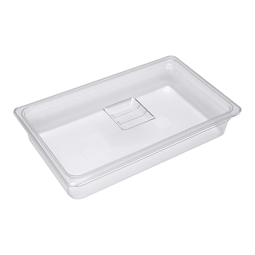 Hotel Pans 6 Pack Full Size 4'' Deep Clear Food Pans with Lids Commercial Stackable Food Pans Polycarbonate Transparent Food Storage Containers Freezer-Safe for Restaurant Hotel