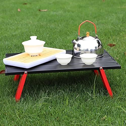 Aluminum Alloy Portable Table Outdoor Furniture Foldable Folding Camping Hiking Desk Traveling Outdoor Picnic Table Furniture (Color : Black) (Black)