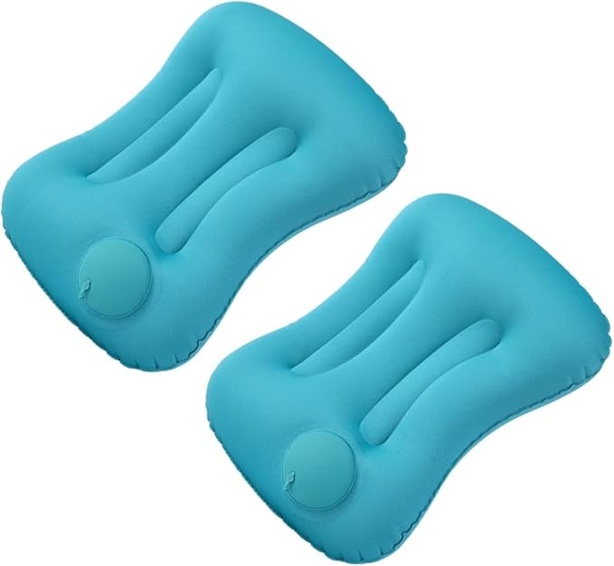 COOL &amp FRESH Inflatable Travel Pillow 2 Pack - Back Waist Support Pillow for Long Distance Traveling and Long Hours Sitting