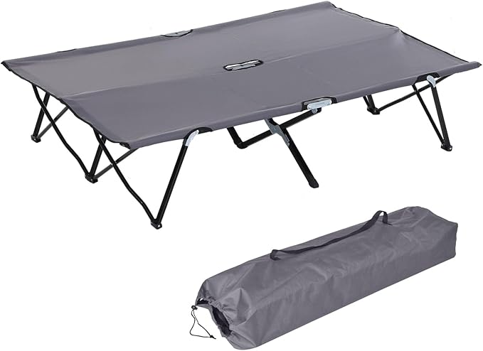 Elevated Camping Cot 2-Person Portable Sleeping Cot with Carry Bag