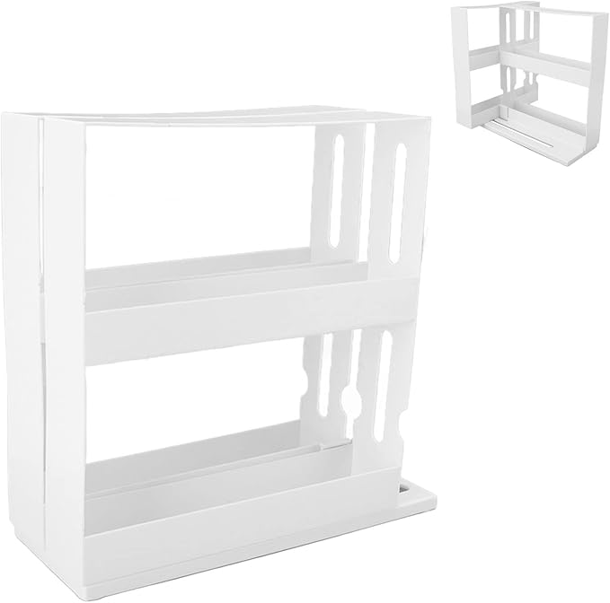 Sliding Rack Large Capacity Nonslip Bottom Pull Out Rotating Rack for Kitchen Supplies or Home Items Plastic