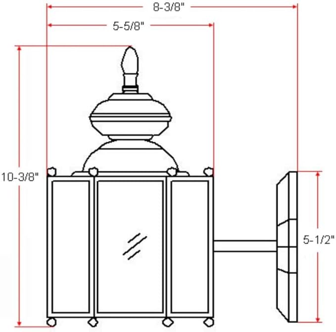 Design House 501833 Augusta 1-Light Traditional Indoor/Outdoor Wall Light Dimmable Clear Glass for Entrance Porch Patio Solid Brass