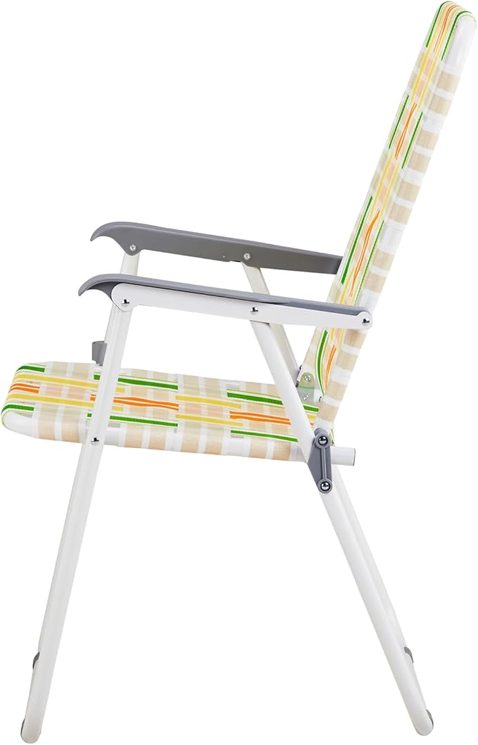 2 Pack Lightweight Folding Chair for AdultsOutdoor Beach Portable Lawn ChairPortable Backpack Foldable Camping ChairFolding Beach Chairwith Armrestsfor Patio Pool Yard Garden (Yellow &amp Green)