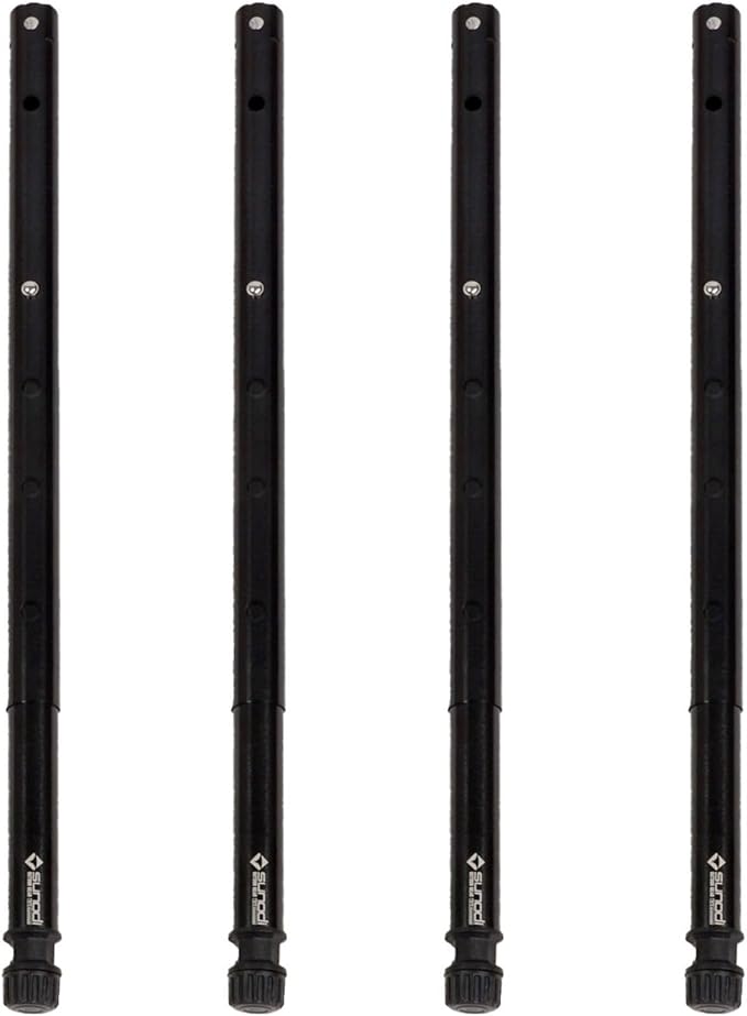 IGT Camping Table Legs 5-Level Adjustable Height Telescopic 7075 Aluminum Alloy Black Anodized Finish Lightweight Easy Installation Stable Support for Cooking Picnic BBQHiking (Set of 4)
