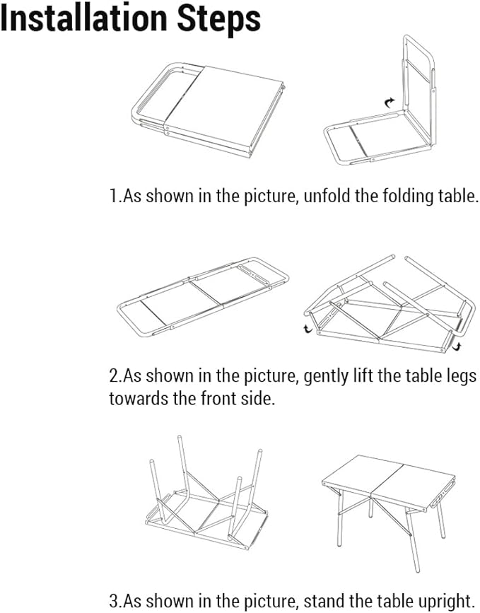 Topyond Camping Folding Table High Temp Edurance and Double Triangle Structure for Stability Camping Table with Storage Bag Portable Table for Camping Hiking and Picnics