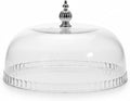 Cake Dome Cake Cover 9.1 Inch Transparent Dome with Silver Handle Food-Grade Plastic Cakes Stand Lid for Kitchen Dining Table Parties Stand Lid