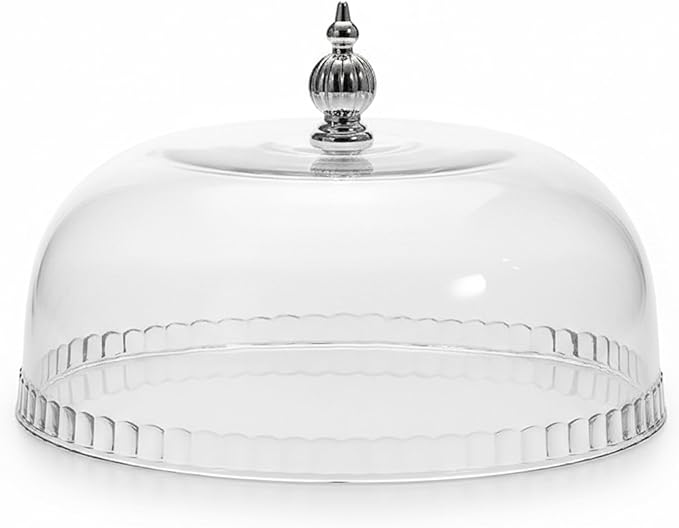 Cake Dome Cake Cover 9.1 Inch Transparent Dome with Silver Handle Food-Grade Plastic Cakes Stand Lid for Kitchen Dining Table Parties Stand Lid