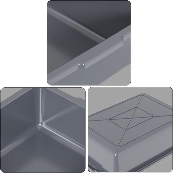 12 Pack 13 L Plastic Bus Tubs Commercial Bus Box 17.71 x 12.59 x 4.72 Grey