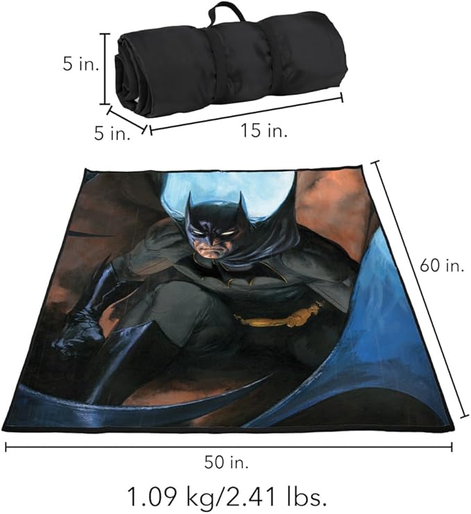 LOGOVISION Batman Blue Outdoor Blanket for Picnic Beach Camping Park Tailgate 50x60
