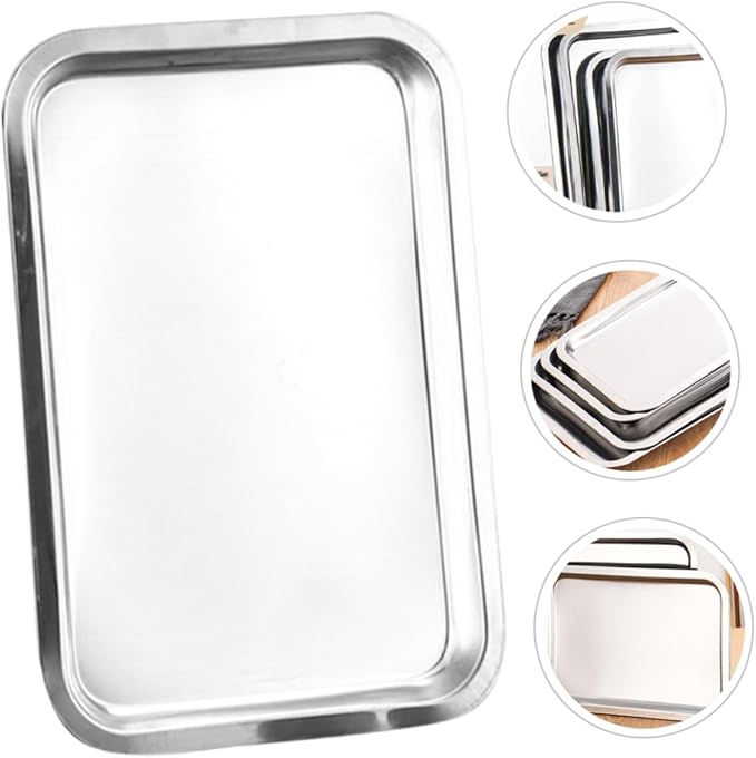 Amosfun 4Pcs Stainless Steel Plates Dinner Dishes for Self Feeding for Outdoor Camping Picnic Dishwasher Fun Design