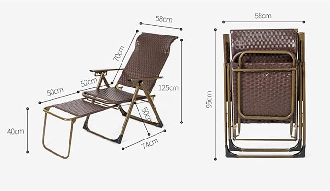 Folding Chair Lunch Break Wicker Chair Office Nap Rocking Chair Outdoor Zero Gravity Beach Chair