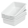 4 Packs Plastic Commercial Bus Tub 32 L Large Plastic Bus Box White