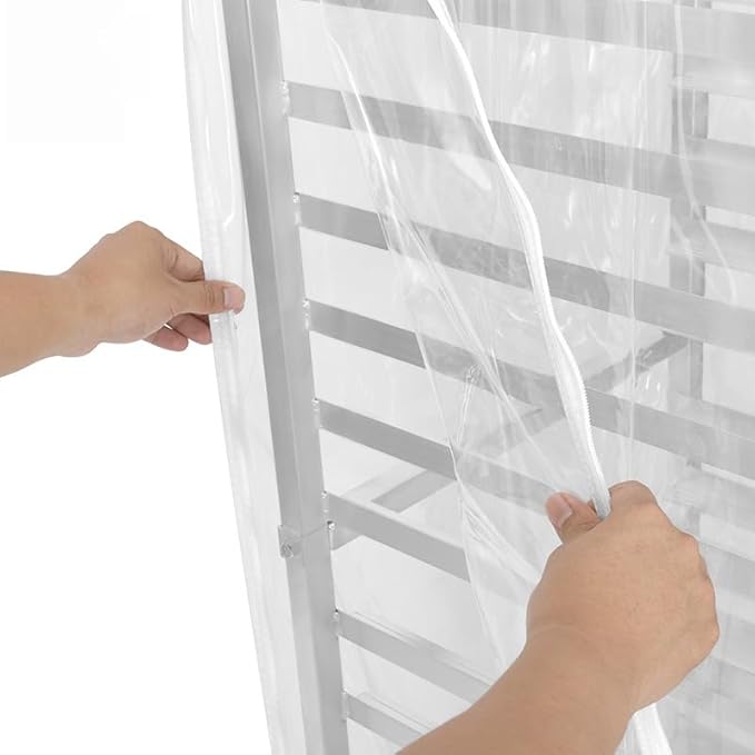 Sheet Pan Rack Cover Transparent PVC Foldable Wire Rack Cover for Foodservice Bread Racks Sheet Pan Cover Ideal for Home Kitchen and Restaurant Use (20 Tier)