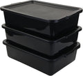 Pekky 13 L Food Service Bus Tubs with Lids 3 Packs Commercial Tote Box Black