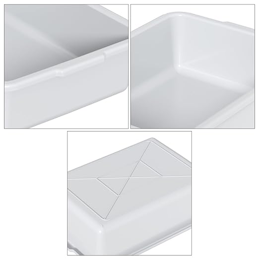 13 L Plastic Kitchen Bus Tubs 4 Pack Restaurant Bus Bin Meat Processing Tubs Light Gray