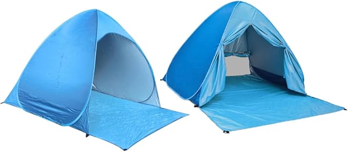 1Pc Automatic Beach Tent Lightweight Sun Shelter Quick Setup Seconds Portable Outdoor Camping Tent for Beach Party Fishing Hiking Blue