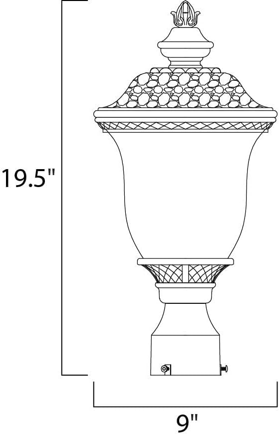 Maxim Carriage House DC-One Light Outdoor Pole/Post Mount in Early American Style-9 Inches Wide by 19.5 inches high