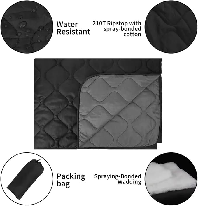 LOOGU Camo Blanket Waterproof Insulation Poncho Liner for Outdoor Camping Hiking Hunting Survival Backpacking Picnicking