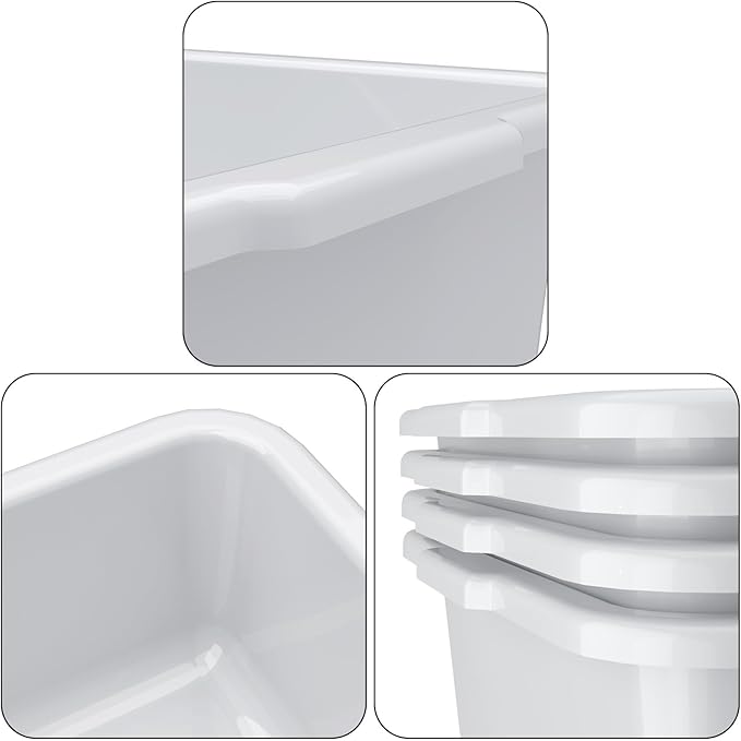4 Pack 13 L Commercial Bus Tote Restaurant Food Service Bus Tub Grey
