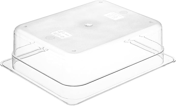 Bekith 2 Pack Clear Polycarbonate Food Pans with Lids Half Size 4 Inch Deep Stackable Plastic Food Pans for Commercial Kitchen Restaurant Food Prep Freezer-Safe