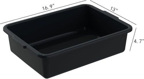 12 Packs Commercial Bus Tubs 13 L Plastic Restaurant Dish Washing Tub Service Bus Box Black