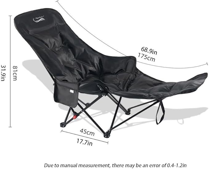 Folding Camping Chair with Removable Leg Rest Outdoor Chairs with Large-Capacity Side Pockets for Fishing Hiking Home(Purple)