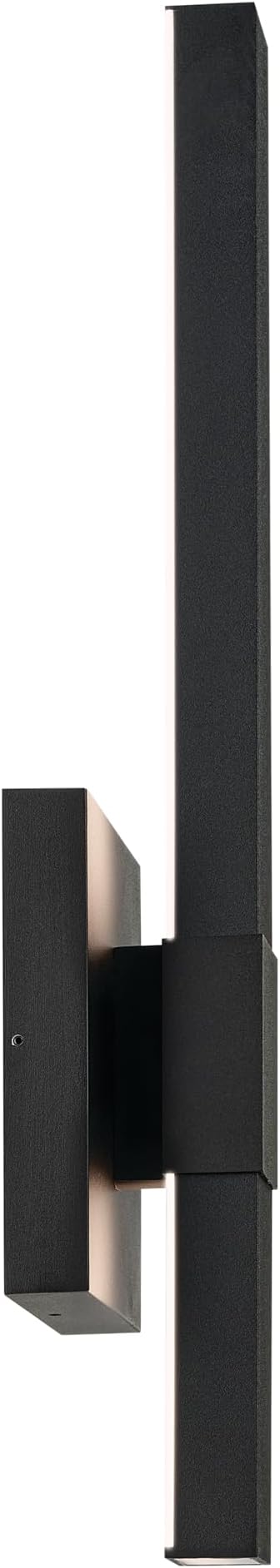 Kichler Nocar 22.25 inch LED Outdoor Wall Light in Textured Black for Walls Exterior Doors Garage Porch or Patio Walls (30 H x 5 W x 3.5 Ext.) 59145BKT