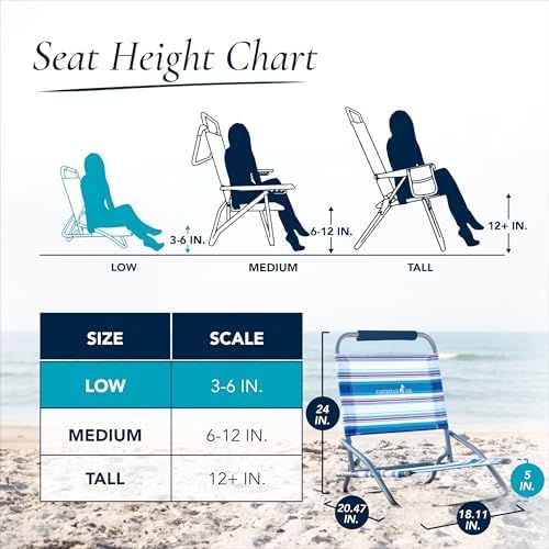Caribbean Joe Folding Beach Chair 1 Position Lightweight and Portable Foldable Outdoor Camping Chair Red White and Blue Stripe