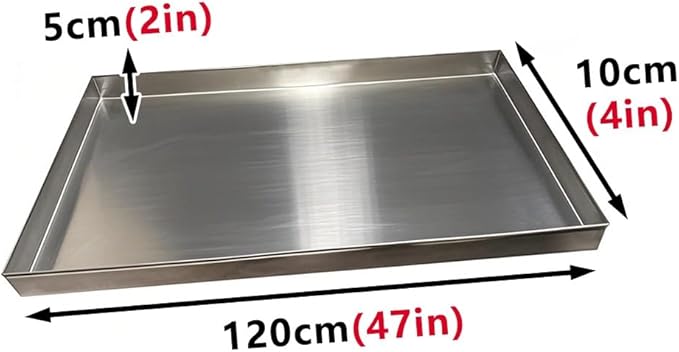 304 Stainless Steel Drip Pan - Portable Condensate Water Catcher for Window AC Units &amp Mini Fridges Multi-Purpose HVAC Drain Tray for Home &amp Workshop (47x4in)