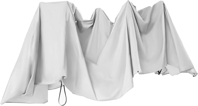 13.78x7.2ft Car Canopy Umbrella Car Sun Shade Umbrella Cover Tent with Wind-Proof Ropes Portable Folding Roof Tent for Cars Protection (Silver Grey)