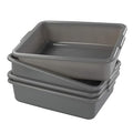 4-Pack 8 Liters Dish Wash Basin Commercial Dish Pans Bus Tubs Grey