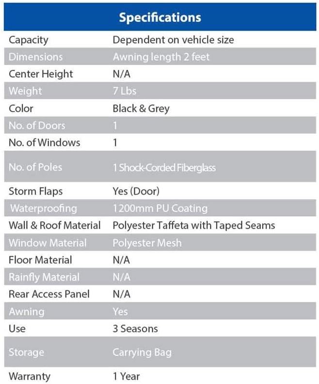 Napier Sportz Cove | SUV Tailgate Tent with Awning | Fits Small to Large SUVs | Easy 5-Minute Setup | Sun Protection &amp Privacy Shelter for Camping Tailgating Road Trips