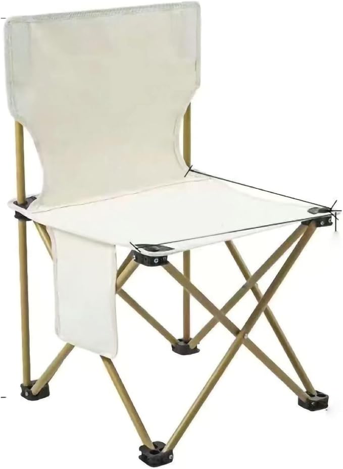 Sturdy Camping Folding Chair with Oxford Cloth Beach Picnic Mountaineering Fishing Folding Stool Portable Outdoor Stool Leisure (Beige 72x42x38cm/28.35x16.54x14.96in)