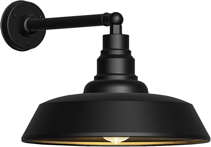 21 Large Outdoor Barn Light with Gooseneck Arm - Farmhouse Exterior Light Fixture Wall Mount Industrial Outdoor Wall Light Great for Patio and Porch Light