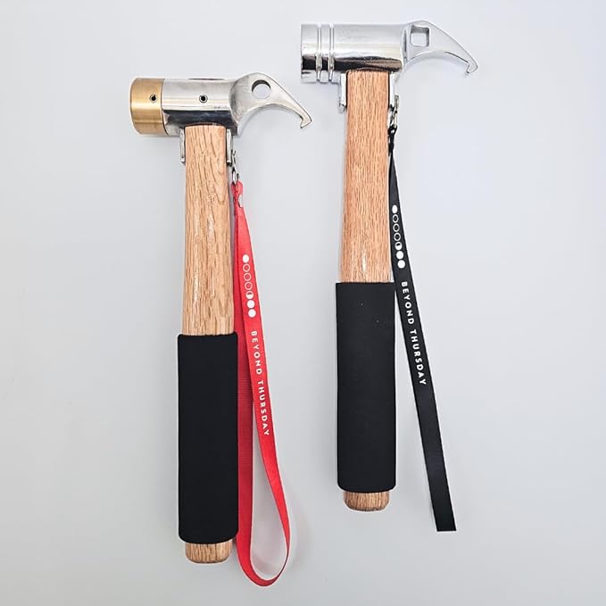Camping Hammer for Tent Camping- High-Quality Steel &amp Solid Wood Handle with Cushion Grip - Tent Stake Hammer and Puller with Safety Strap Heavy Duty Camping Mallet for Tent Stakes (Cast Steel)