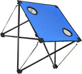 Sosoport Portable Folding Table with Cup Holders Lightweight Compact Picnic Desk for Outdoor Camping BBQ and Beach Activities Blue