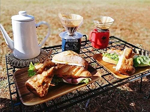 CAMPINGMOON Foldable Multipurpose Stacking Storage Rack Steel Plating Black