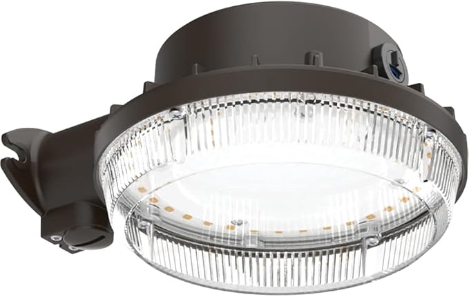 Lithonia Lighting BarnGuard LED Barn Light Dusk to Dawn Outdoor Lighting 4000K Cool White Wall or Pole Mountable Yard Light Fixture 120V Aluminum Dark Bronze