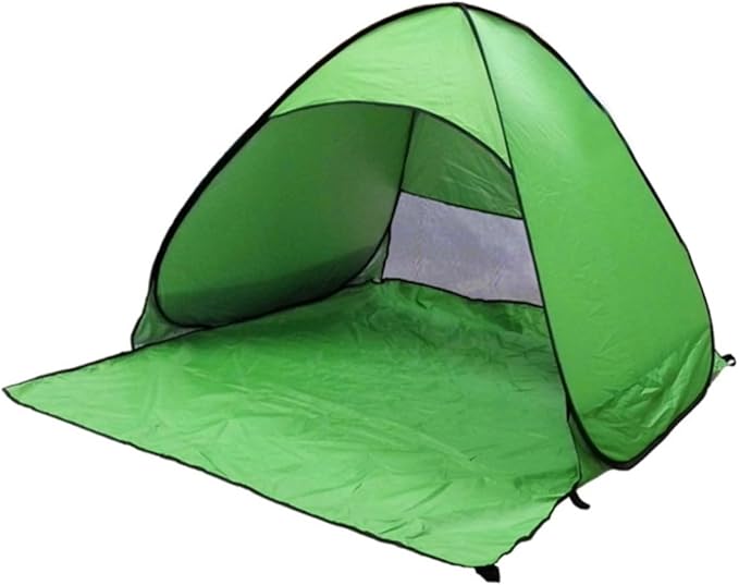 Milisten Portable Pop Up Beach Tent Sun Shelter Camping Shade with UV Silver Coated Fabric Rugged Structure and Ground Stakes for Outdoor Travel Green
