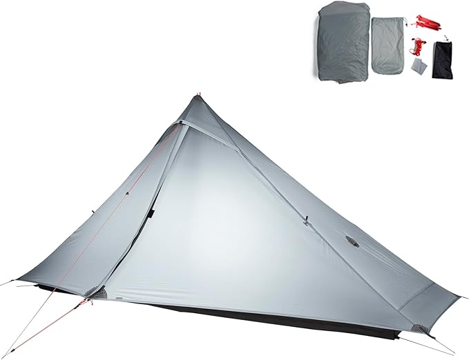 3FULGEAR Lanshan1 Pro Outdoor Ultralight Camping Tent for 1 Person 3/4 Season Professional 20D Nylon Double Sided Silicone Tent Camping Trekking Kayaking Climbing Hiking