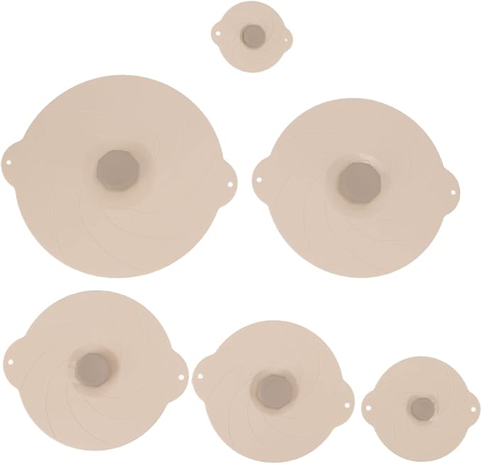 Silicone Food Can Lids 6Pcs Heat Beige Sealing Pot Pan Covers - Leakproof Airtight Design Multipurpose Kitchen Storage